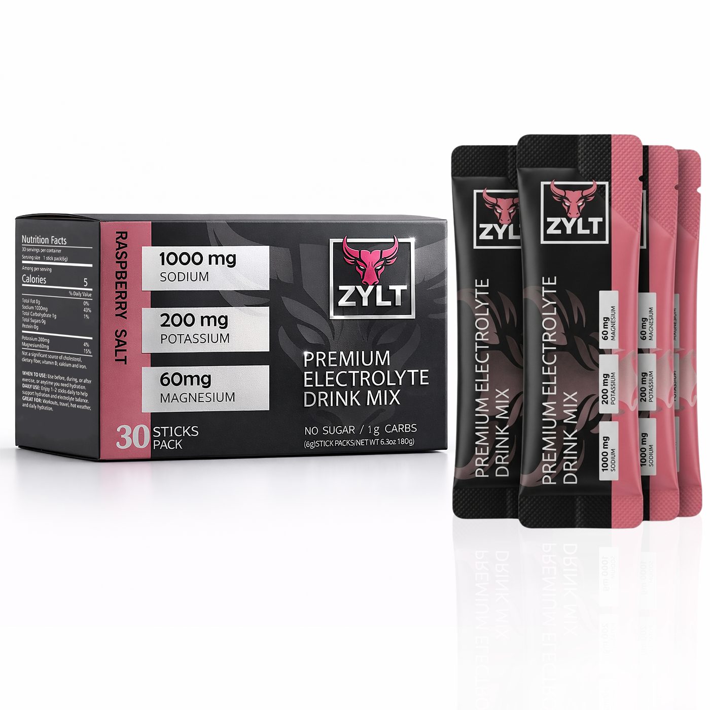 ZYLT box with zero sugar electrolyte stick packs