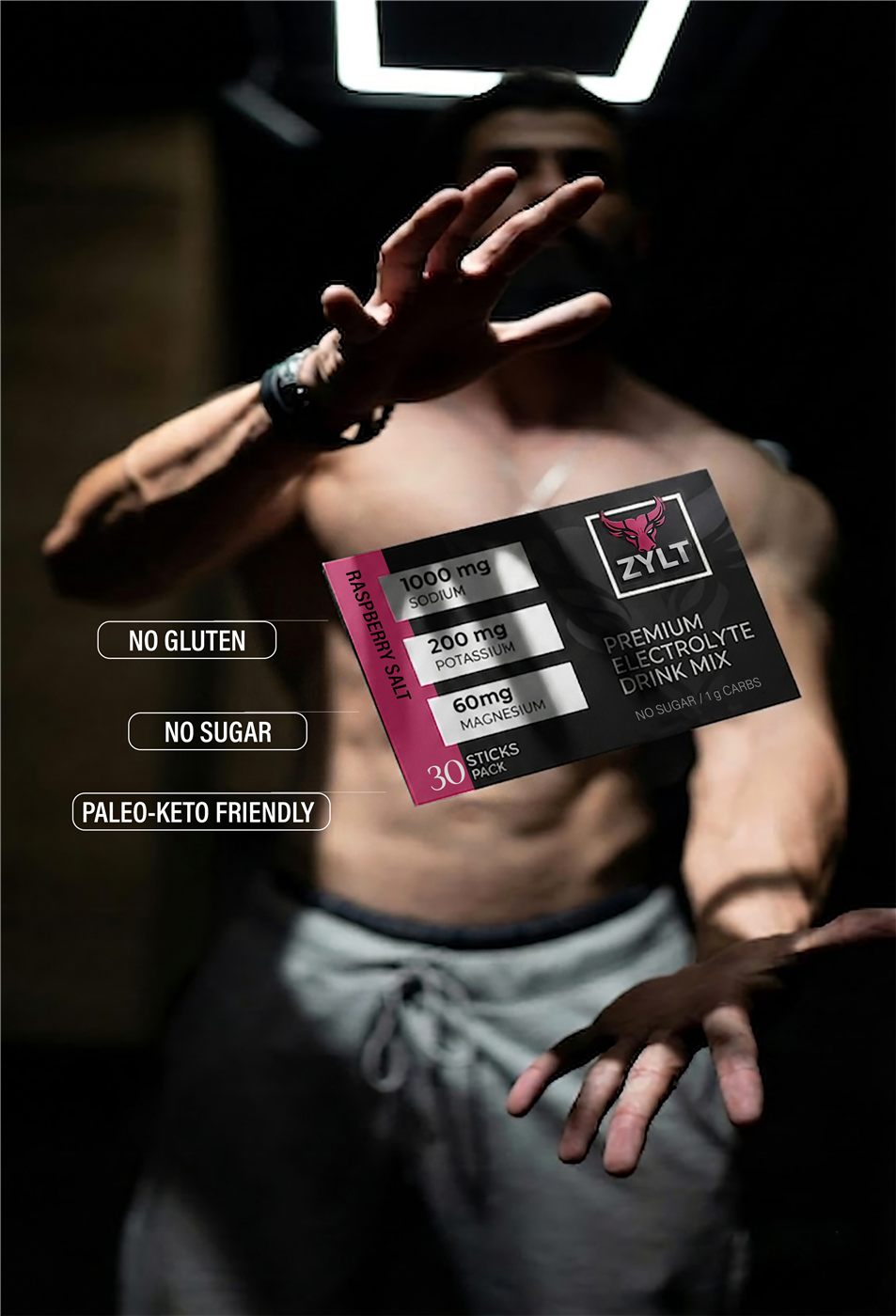 ZYLT electrolyte drink mix is gluten free, sugar free, and paleo keto friendly