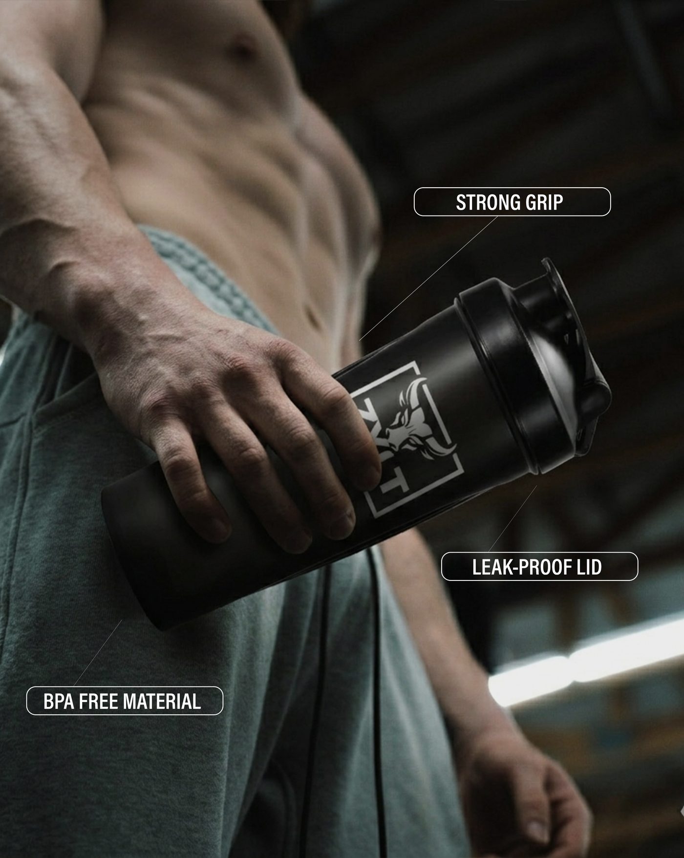Athlete holding a ZYLT electrolyte drink during a workout