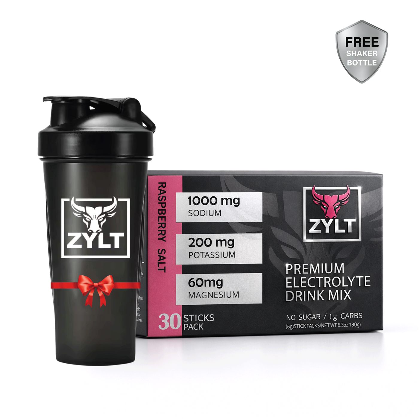 ZYLT black shaker bottle with bull logo